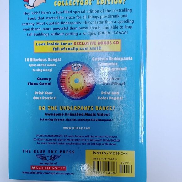 CAPTAIN UNDERPANTS HARDCOVER BOOK, ACTION ADVENTURE BOOKS Include CD - Picture 4 of 7